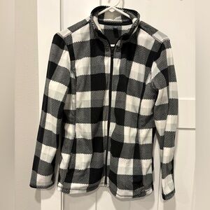 Black and White Checkered fleece Jacket